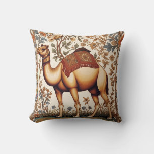 Elegante Kameel William Morris Geïnspireerde Bloem Kussen