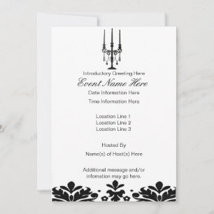Elegante kandelaar uitnodigingen