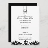 Elegante Kandelaber Uitnodigingen (Voorkant / Achterkant)