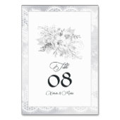 Elegante  kant bloemenbruiloft kaart (Voorkant)