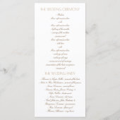Elegante Kant Goud en Witte Trouwprogramma's Programma (Achterkant)