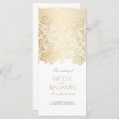 Elegante Kant Goud en Witte Trouwprogramma's Programma (Voorkant / Achterkant)