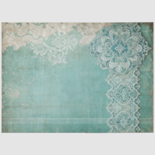 Elegante kant teal grunge decoupage tissuepapier