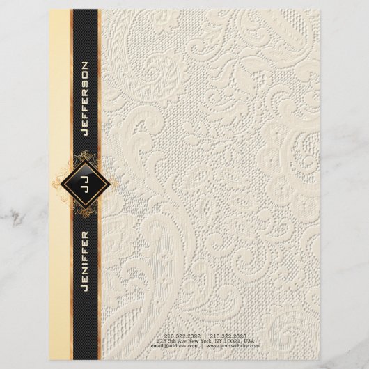 Elegante  kanttextuur Stationery Paper Briefhoofd (Voorkant)