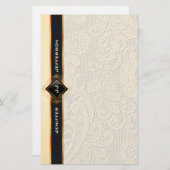 Elegante kanttextuur Stationery Paper Briefpapier (Voorkant / Achterkant)