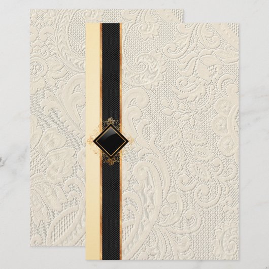 Elegante kanttextuur Stationery Paper Briefpapier (Voorkant / Achterkant)