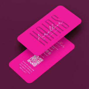 Elegante kapper diepe roze fuchsia visitekaartje