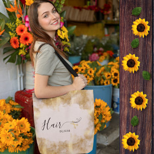 Elegante kapper gouden schaar Haarstylist roze Draagtas