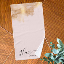 Elegante Kapper Gouden Schaar Kapsalon Roze