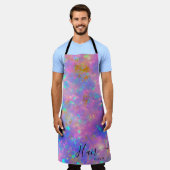 Elegante Kapper Vuur Opal Haarstylist Naam Schort (Gedragen)