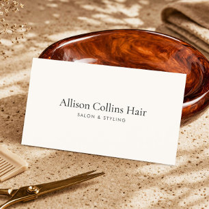 Elegante Kapsalon Minimalistische Ivoren Salon Visitekaartje