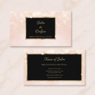 Elegante Kapsalon Roze Goud Visitekaartje