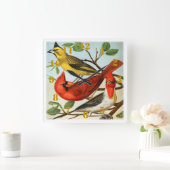 Elegante Kardinaalvogels Vierkante Klok (Huis)