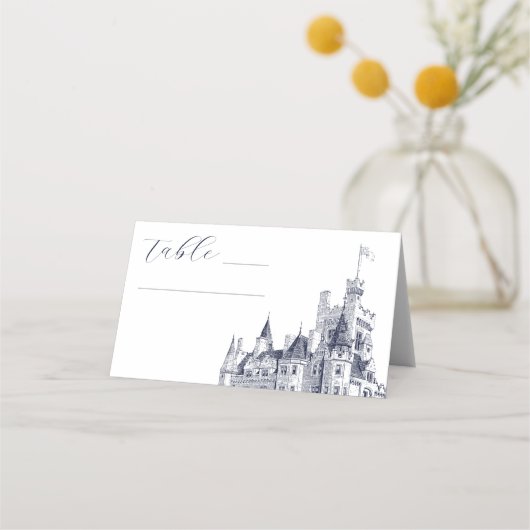 Elegante  Kasteelillustratie Bruiloft (Voorkant)