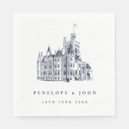 Elegante  Kasteelillustratie Bruiloft Servet