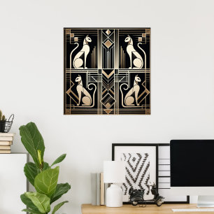 Elegante kat Art Deco liefhebbers Poster
