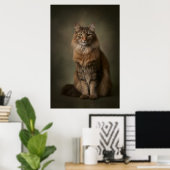 Elegante kat studioportret poster (Thuiskantoor)
