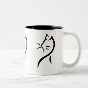 Elegante kat twee-tonen keramische mok