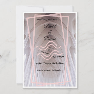Elegante kathedraal trouwuitnodiging | Blush Minim Kaart