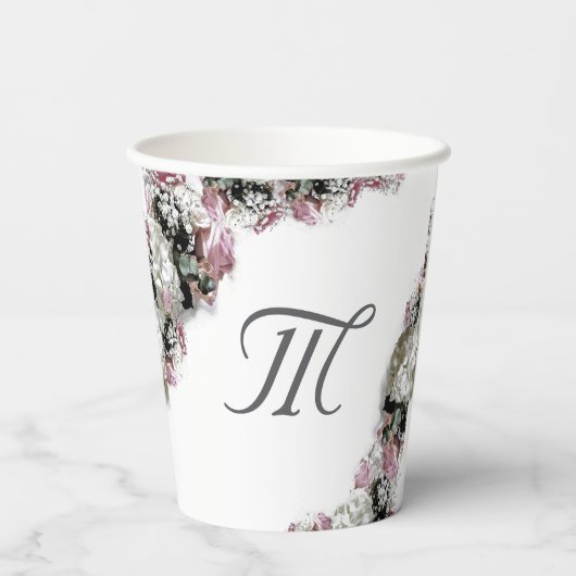 Elegante katholieke bruidsdouche papieren bekers (Achterkant)