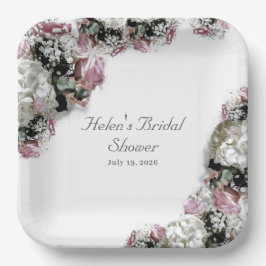 Elegante katholieke bruidsdouche papieren bordje