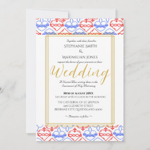 Elegante katholieke huwelijksuitnodiging kaart