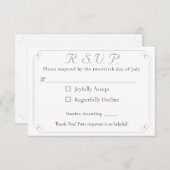 Elegante Katholieke Monogrammed Wedding Response K RSVP Kaartje (Voorkant / Achterkant)