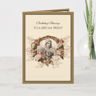 Elegante katholieke priester Goud Maagd Maria   Kaart