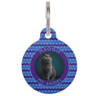 Elegante kattenmoeder cadeau Chevron Huisdierpenning
