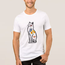 Elegante kattenoutline met vlinders en bloemen