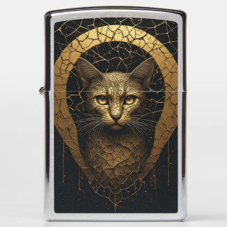 Elegante kattenportret met gouden reparatielijnen 