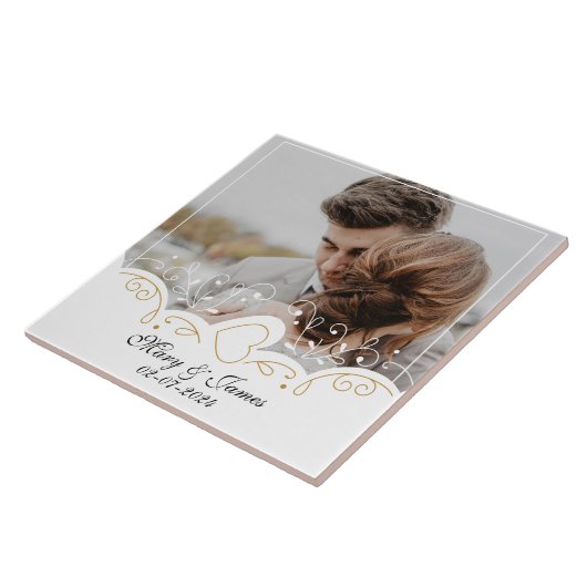 Elegante Keepsake Herinneringen Groom Passen getro Tegeltje (Zijkant)