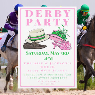 Elegante Kentucky Derby-feesthoed en -hoge hakken Kaart