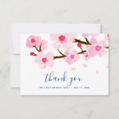 Elegante kersenbloesem bruiloft bedankkaart (Voorkant)