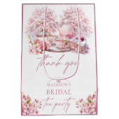 Elegante Kersenbloesem Bruiloftsthee Medium Cadeauzakje (Achterkant)