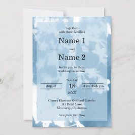 Elegante kersenbloesem cyanotype bruiloft uitnodig magnetische uitnodiging