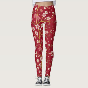 Elegante Kersenbloesem Gouden Tak Leggings