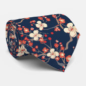 Elegante kersenbloesem naadloos patroon (10) stropdas (Opgerold)