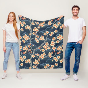 Elegante kersenbloesem naadloos patroon (11) fleece deken
