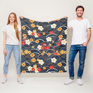 Elegante kersenbloesem naadloos patroon (12) fleece deken