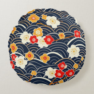 Elegante kersenbloesem naadloos patroon (12) rond kussen