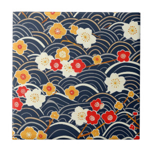 Elegante kersenbloesem naadloos patroon (12) tegeltje