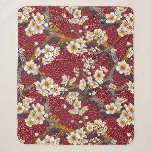 Elegante kersenbloesem naadloos patroon (17) sherpa deken