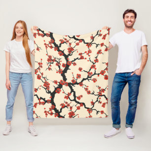 Elegante kersenbloesem naadloos patroon (1) fleece deken