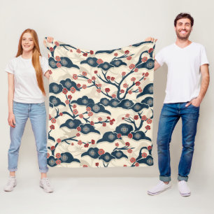 Elegante kersenbloesem naadloos patroon (2) fleece deken