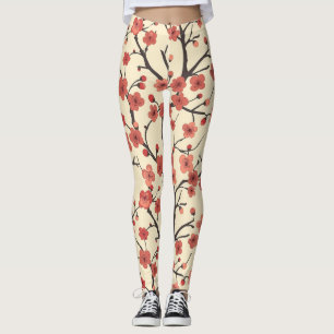 Elegante kersenbloesem naadloos patroon (4) leggings