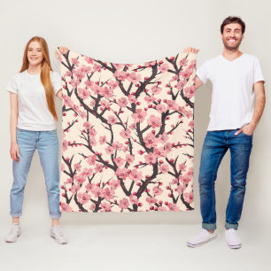 Elegante kersenbloesem naadloos patroon (6) fleece deken