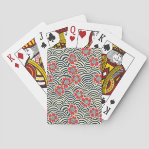 Elegante kersenbloesem naadloos patroon (8) pokerkaarten