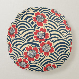 Elegante kersenbloesem naadloos patroon (8) rond kussen