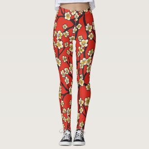 Elegante kersenbloesem naadloos patroon (9) leggings